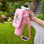 Personalized Waterproof Stethoscope Birth Flower Name Water Bottle Carrier Bag Tumbler Accessories for 40oz Stanley Birthday Gift for Nurse Doctor
