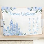 Suave manta de bebé personalizada con nombre, rosa, azul, floral, con foto, apta para la piel, regalo de baby shower para recién nacido