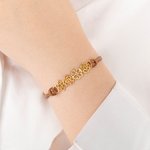 Personalised Minimalist Adjustable 1-8 Birth Flower Waxed Line Bracelet Charm Jewellery Birthday Christmas Gift for Women