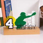 Henkilökohtainen akryyli Softball pelaaja siluetti plaketti numero ja nimi Home Decor joulu syntymäpäivä lahja urheilun ystäville