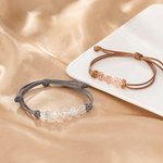 Personalised Minimalist Adjustable 1-8 Birth Flower Waxed Line Bracelet Charm Jewellery Birthday Christmas Gift for Women