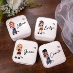 Personalizzato portatile Y2K Cartoon Character Leather Jewelry Box con nome Compleanno Festa della Mamma Accessorio Regalo per le donne Ragazze