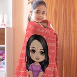 Personalizada Lindo personaje de dibujos animados con varios nombres Suave manta con nombre Cumpleaños Navidad Regalo para niños Familia