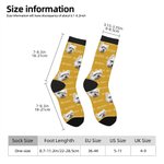 Personalised Multicolor Cute Dog Cat Face Photo Mid-calf Socks with Name Birthday Gift for Pet Lovers