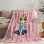 Personalizada Lindo personaje de dibujos animados con varios nombres Suave manta con nombre Cumpleaños Navidad Regalo para niños Familia