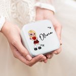 Personalizzato portatile Y2K Cartoon Character Leather Jewelry Box con nome Compleanno Festa della Mamma Accessorio Regalo per le donne Ragazze