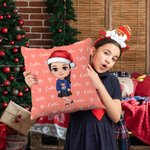 Personalizado lindo personaje de dibujos animados Nombre Arrojar Funda de almohada Decoración del hogar Cumpleaños Regalo de Navidad para las niñas Ni