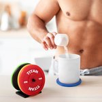 Personalised 3D Printed Non-slip Mixed Color Bumper Plates Shape Coasters Set of 5 Funny Birthday Gift for Gym Weightlifting Fitness Enthusiasts