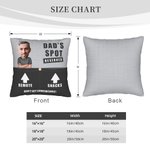 Personalized His Spot Reserved Funny Avatar Photo Throw Pocket Pillow Cover with Text Biirthday Christmas Gift for Dad Grandpa