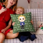 Personalizado lindo personaje de dibujos animados Nombre Arrojar Funda de almohada Decoración del hogar Cumpleaños Regalo de Navidad para las niñas Ni