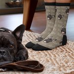 Personalised Multicolor Cute Dog Cat Face Photo Mid-calf Socks with Name Birthday Gift for Pet Lovers