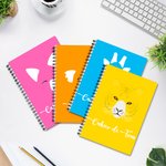 Cahier Personnalisé avec Animal et Texte Carnet A5 Multicolore Double Face Visage Queue Cadeau Fête Bureau Fin d'Études pour Étudiant Personnel Ami