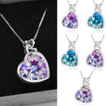 Personalized Heart Shaped Birthstone Mother Child Elephant Dazzling with Crystal Necklace Gift for Her