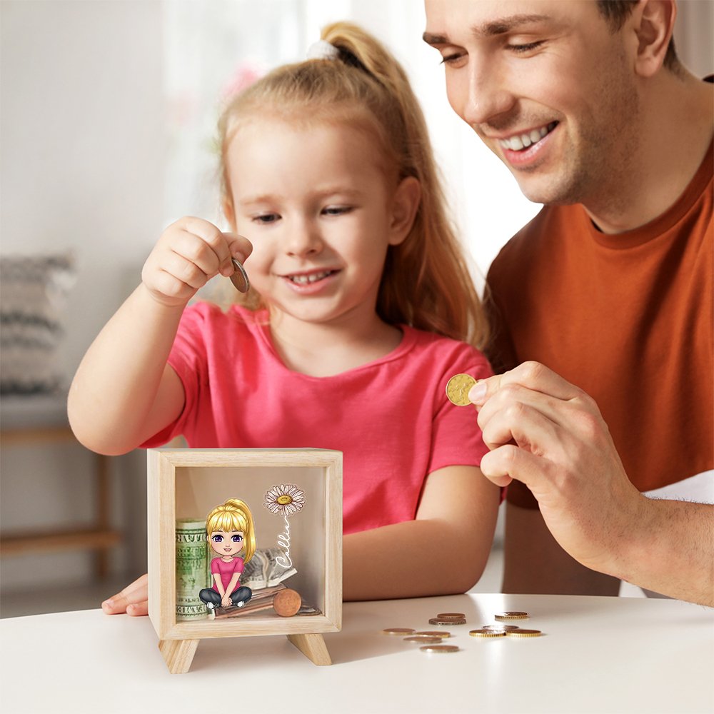 Tirelire En Bois Transparente Forme Cœur - Pour Enfants Et Adultes - Économies Sécurisées - Décoration Maison