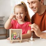 Personajes de dibujos animados personalizados Nacimiento Flor Madera Hucha transparente Hucha con nombre Navidad Cumpleaños Regalo para Niños Niñas