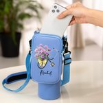 Personalized Waterproof Stethoscope Birth Flower Name Water Bottle Carrier Bag Tumbler Accessories for 40oz Stanley Birthday Gift for Nurse Doctor