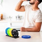 Personalised 3D Printed Non-slip Mixed Color Bumper Plates Shape Coasters Set of 5 Funny Birthday Gift for Gym Weightlifting Fitness Enthusiasts