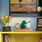 Henkilökohtainen akryyli Softball pelaaja siluetti plaketti numero ja nimi Home Decor joulu syntymäpäivä lahja urheilun ystäville