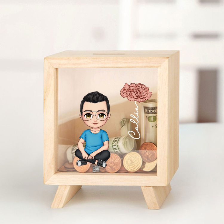 Tirelire En Bois Transparente Forme Cœur - Pour Enfants Et Adultes - Économies Sécurisées - Décoration Maison - 7