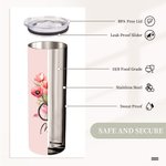 Personalizzato stetoscopio nascita bouquet di fiori nome 20 oz Skinny Tumbler con cannuccia Apprezzamento regalo di laurea per infermiere medico perso