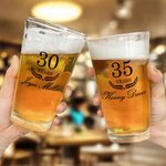 Personalizzato moderno minimalista anni di pensionamento 16 oz birra Highball Pint bicchieri con nome regalo di pensionamento per gli uomini amanti de