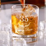 Gepersonaliseerd Modern Minimalistisch Pensioen Jaren 10oz Gegraveerd Ouderwets Whiskey Rotsglas met Naam Pensioen Cadeau voor Mannen Drankliefhebbers
