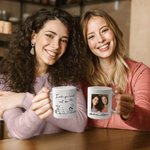 Personalized I Wish You Lived Next Door Ceramic Coffee Mug with Photo and Name Friendship Long Distance Gift for Friends Couple