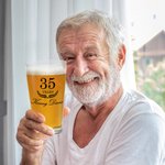 Personalizzato moderno minimalista anni di pensionamento 16 oz birra Highball Pint bicchieri con nome regalo di pensionamento per gli uomini amanti de