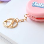 Personalized Macaroon Coin Purse with 3D Cream Name Waterproof Silicone Bag Keychain Accessory Gift for Girls Women Patisserie Lovers