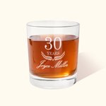 Gepersonaliseerd Modern Minimalistisch Pensioen Jaren 10oz Gegraveerd Ouderwets Whiskey Rotsglas met Naam Pensioen Cadeau voor Mannen Drankliefhebbers