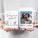 Personalized I Wish You Lived Next Door Ceramic Coffee Mug with Photo and Name Friendship Long Distance Gift for Friends Couple