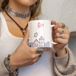 Personalized I Wish I Could Move You Next Door Ceramic Coffee Mug with Name Long Distance Friendship Christmas Gift for Friends