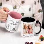 Personalized I Wish You Lived Next Door Ceramic Coffee Mug with Photo and Name Friendship Long Distance Gift for Friends Couple