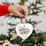 Personalized I Wish You Lived Next Door Heart Ceramic Christmas Ornament with Name Thanksgiving Christmas Decor Gift for Best Friends
