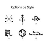 Porte-tee avec 5 Tees Personnalisé avec Initiale pour Sac de Golf Accessoire de Golf Cadeau Fête des Pères Anniversaire pour Amateur de Golf