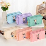Personalised Cartoon Woman Butterflies Design Waterproof Makeup Pouch Bag with Name Travel Essentials Retirement Birthday Gift for Grandma Mom