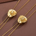 Personalizado 3D Western Cowgirl Hat Ajustable chapado en oro collar con la inicial grabada Cumpleaños Aniversario Regalo para las mujeres