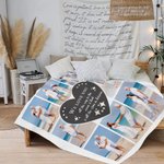 Personalizada We Love You To The Moon & Back Manta suave con collage de fotos Decoración del hogar Navidad Cumpleaños Regalo para la familia