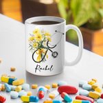 Gepersonaliseerde Geboorte Bloem Stethoscoop 11oz Keramische Mok met Naam Verjaardag Kerstcadeau voor Dokter Verpleegkundige