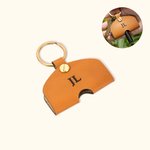 Personalized Instrument Accessory Drum Tuning Key Holder Leather Keychain with Engraved Initial Music Festival Birthday Gift for Drummer Music Lover
