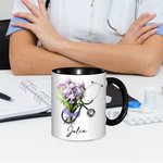 Gepersonaliseerde Geboorte Bloem Stethoscoop 11oz Keramische Mok met Naam Verjaardag Kerstcadeau voor Dokter Verpleegkundige