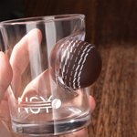 Personalized Handmade Embedded Cricket Ball 8.3oz Whiskey Glass with Name Birthday Christmas Gift for Whiskey Lovers