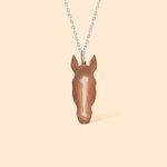 Personalized Horse Facial Marking 3D Birthmark Necklace with Engraved Text Horse Racing Day Equestrian Accessory Gift for Horse Lover