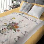 Couverture Personnalisée avec Fleur de Naissance et Titre Cadeau d'Anniversaire et de Noël pour Maman et Grand-Mère