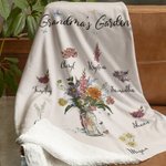 Couverture Personnalisée avec Fleur de Naissance et Titre Cadeau d'Anniversaire et de Noël pour Maman et Grand-Mère