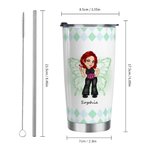 Personalisierte Schmetterling Y2K Girl Thank You For Being My Sister 20oz isoliert Becher mit Deckel und Stroh Freundschaft Geschenk für Besties Y2K L