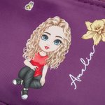 Personalized Cartoon Character Birth Flower Nylon Adjustable Shoulder Crossbody Bag with Name Multiple Compartments Christmas Birthday Gift for Family