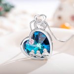 Personalisierte Schneemann Herz Halskette mit Namen und Kristall Geburtsstein Schmuck Geburtstag Weihnachtsgeschenk für Familie