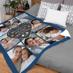 Personalizada We Love You To The Moon & Back Manta suave con collage de fotos Decoración del hogar Navidad Cumpleaños Regalo para la familia