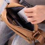 Personalized Cartoon Character Birth Flower Nylon Adjustable Shoulder Crossbody Bag with Name Multiple Compartments Christmas Birthday Gift for Family